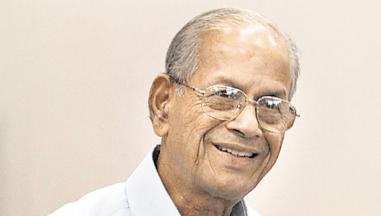 Elattuvalappil Sreedharan, 86, a retired civil engineer and famously known as the 'Metro Man', interviewed by Ramesh Babu (Hindustan Times)